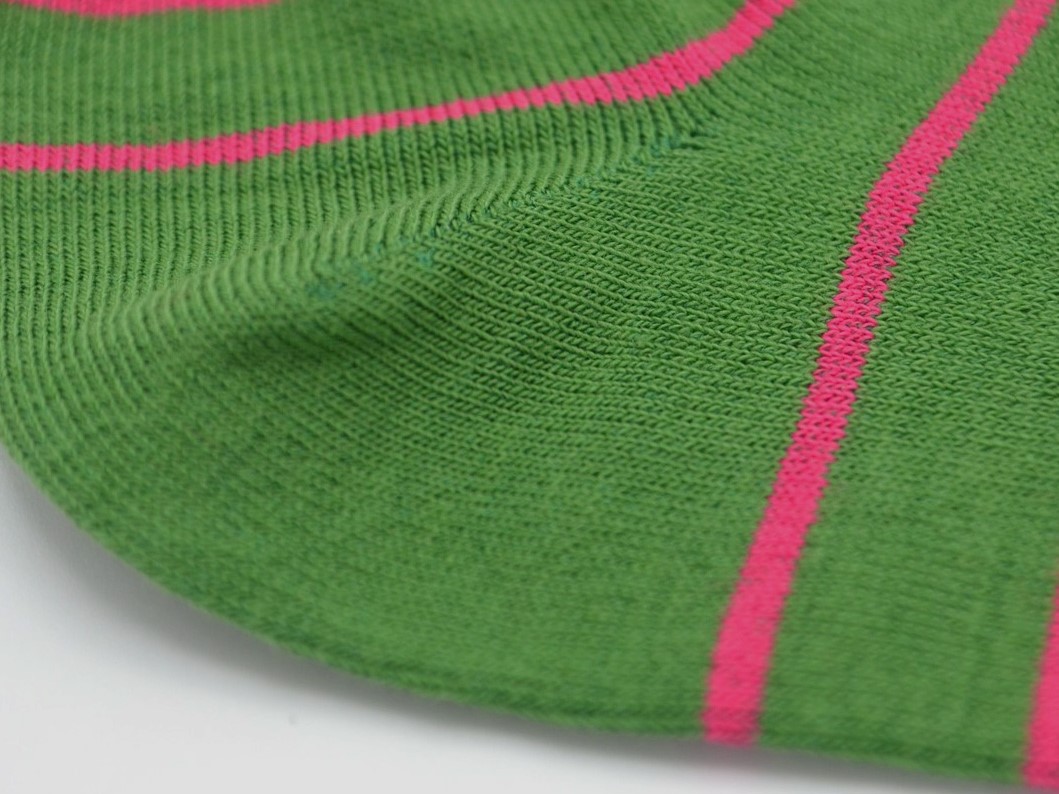 socquettes fantaisie à motifs en coton hommes femmes vertes rayures roses 